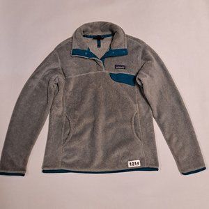 Patagonia Women's Gray Fleece Long Sleeves Mock Neck Pullover Jacket Size Medium